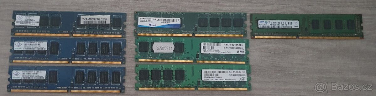 paměti - DDR2,DDR3; 512 MB - 2 GB