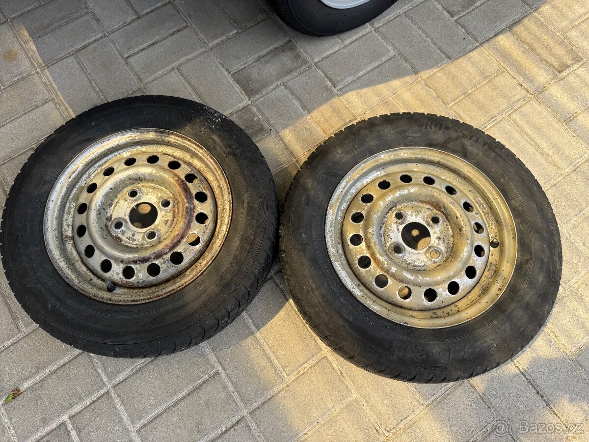 Kompletní kola na přívěsný vozík 155/70 R13, rozteč 4x100