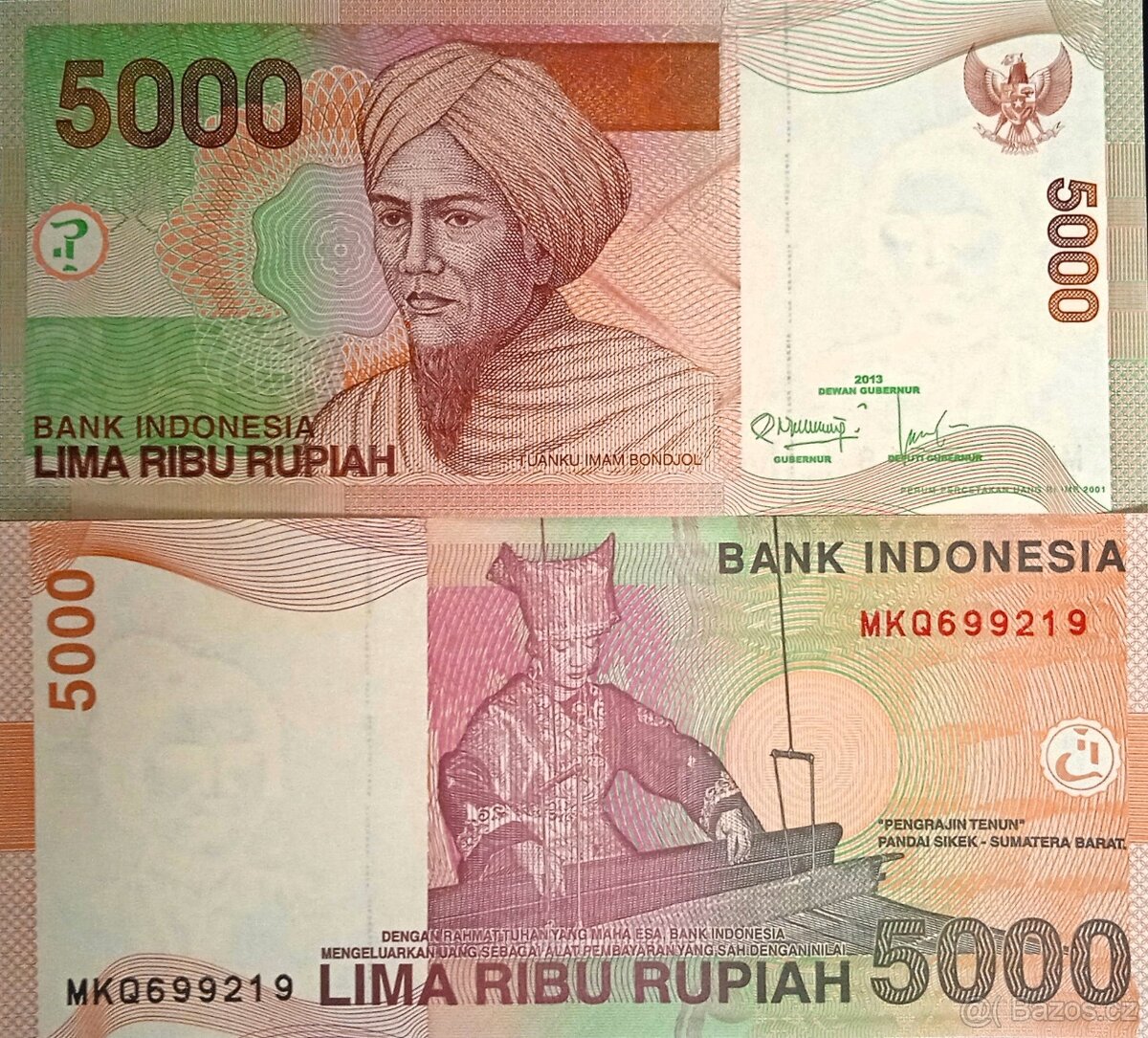 5000 rupií Indonésie 2013 UNC