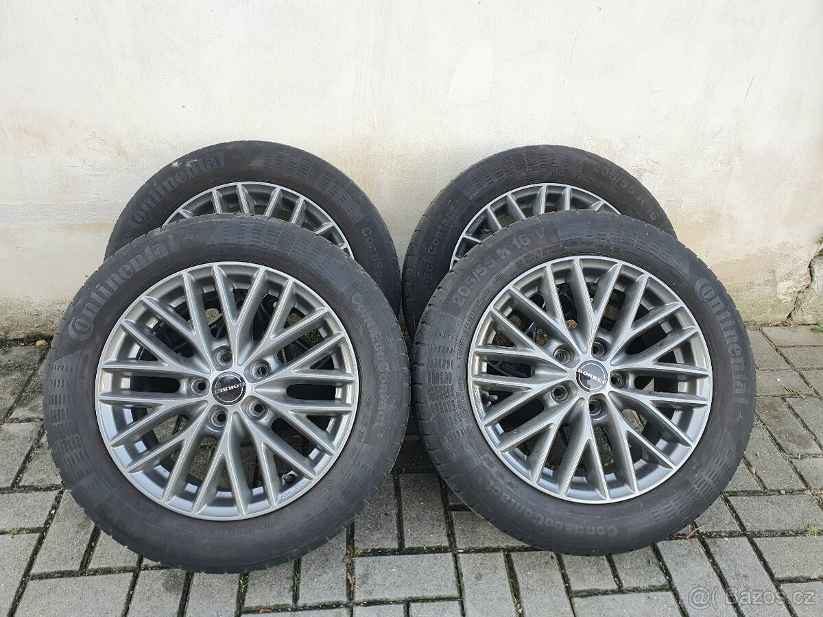 Alu kola 5x112 r16 7j et50 letni pneu 205/55/16