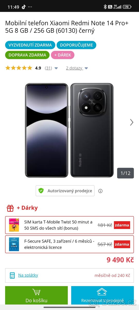 Redmi Note 14pro plus top stav , vyměním