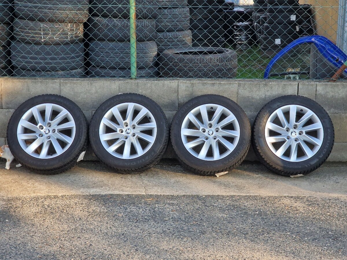 Zimni Alu kola Škoda Octavia III s pneu 205/55/16