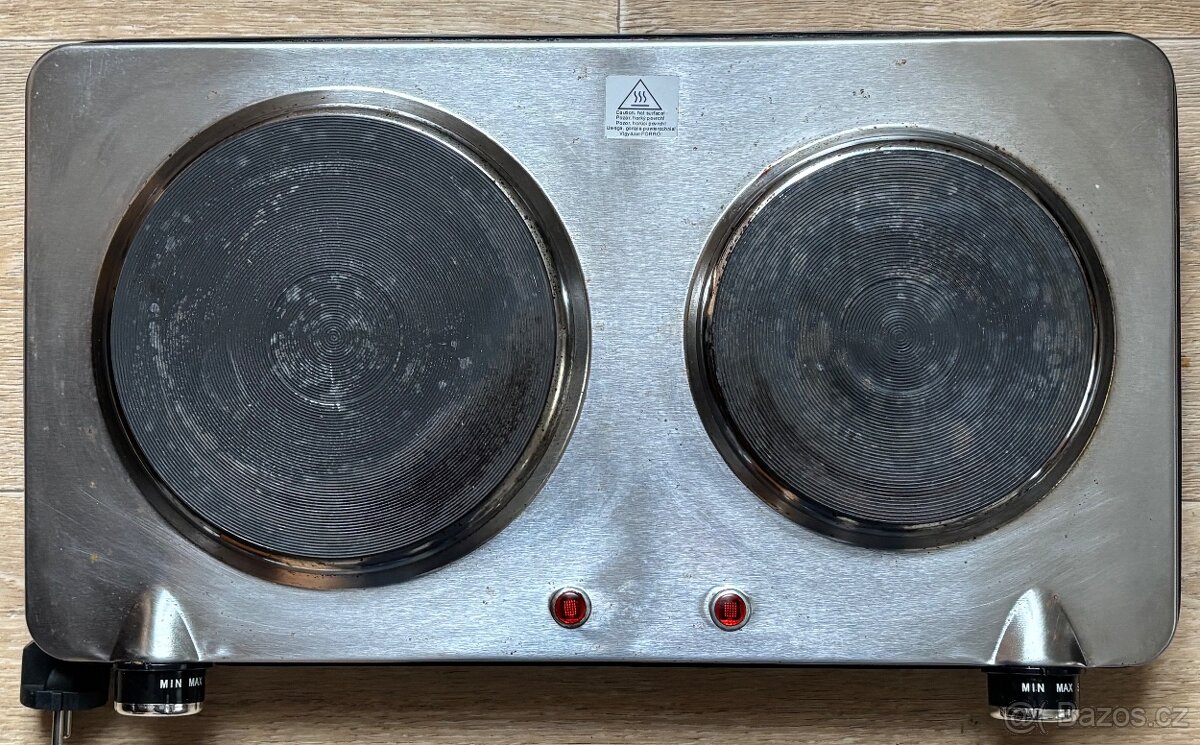 Elektrický dvouplotýnkový vařič nerezová ocel 2250 W VE3035