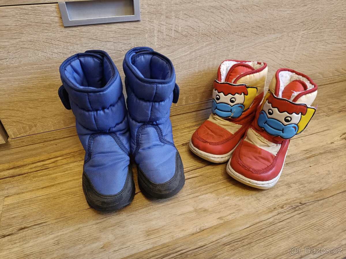 Dětské zimní boty vel, 24 modré, 27 (červené)