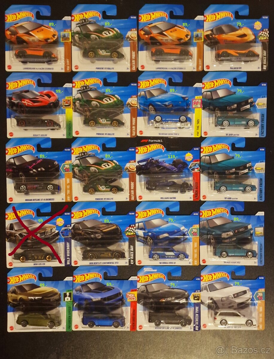 Hotwheels - Top Autíčka Ze Staré Kolekce