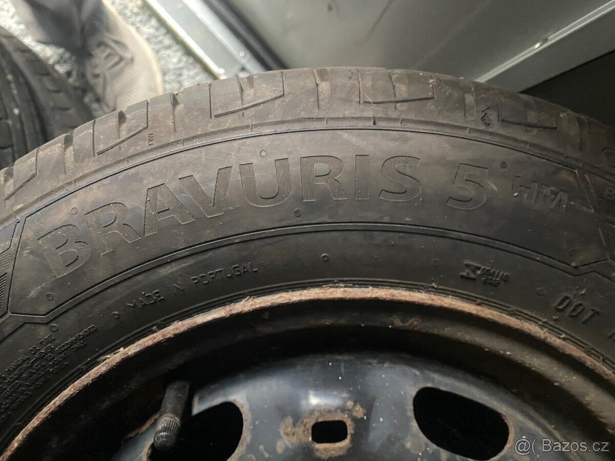 Plechové disky 14” 5x100 a letní pneu 165/70/R14