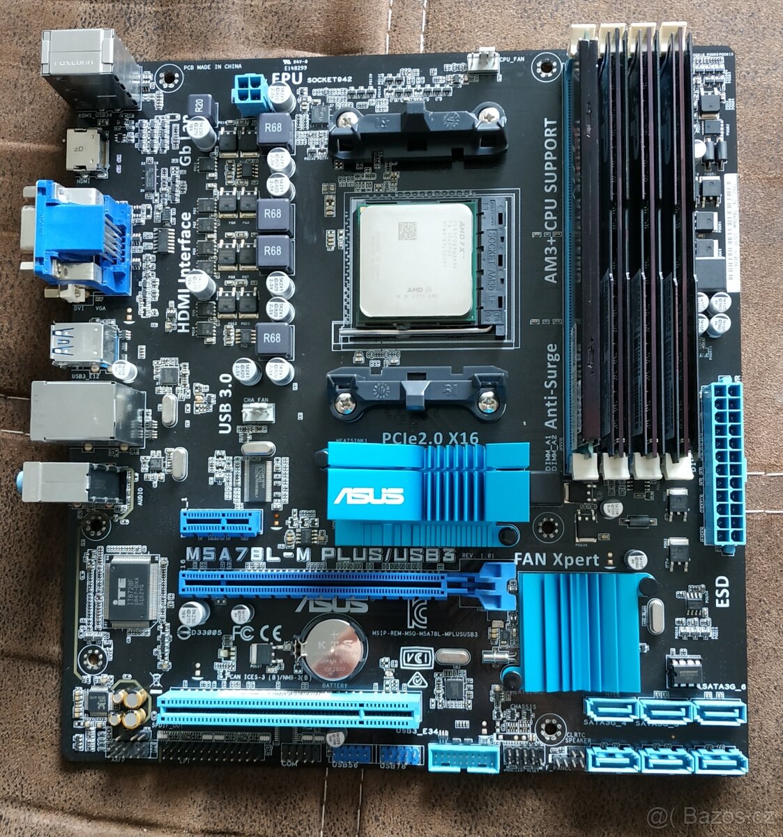 Asus M5A78L-M, AM3+, AMD FX-8300, 32GB RAM DDR3.