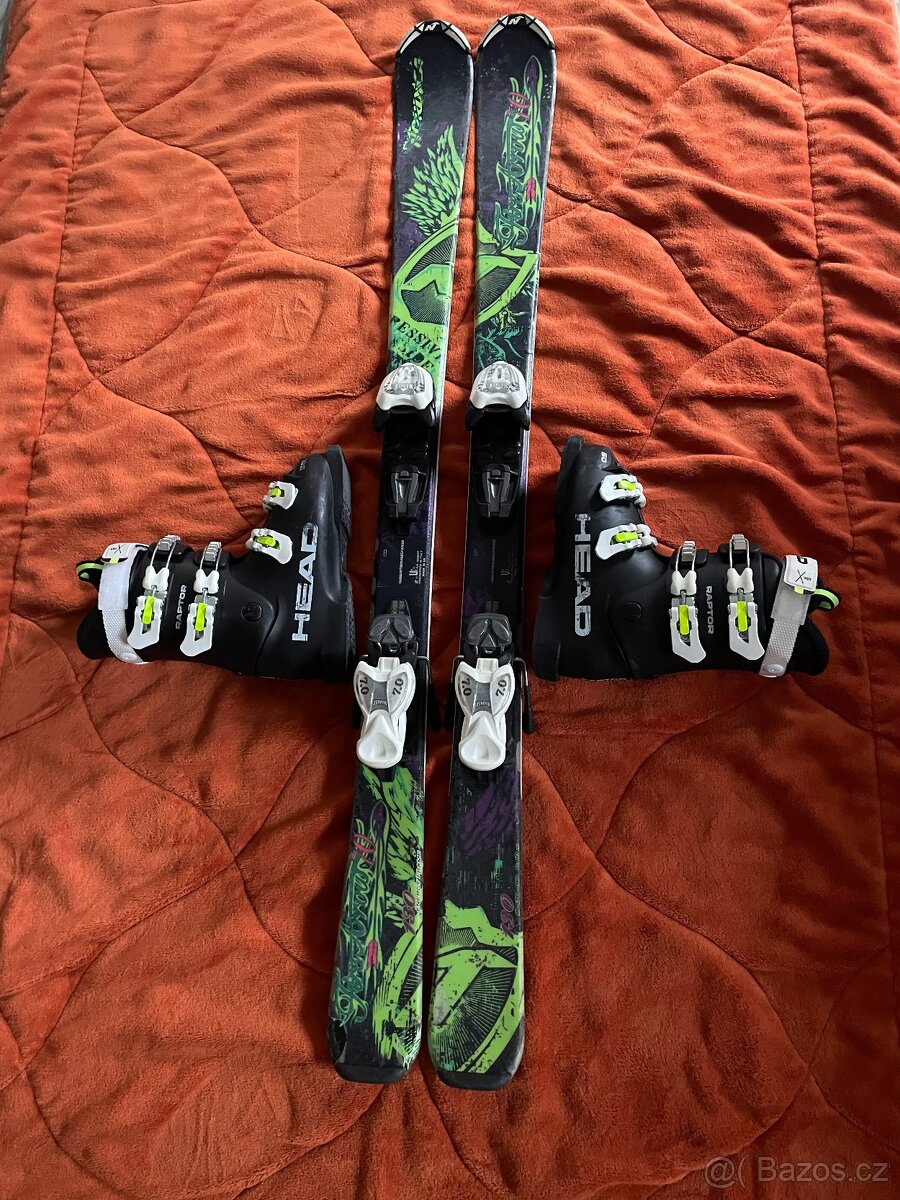 Univerzální lyže Nordica 130 cm +lyžáky Head 36-37