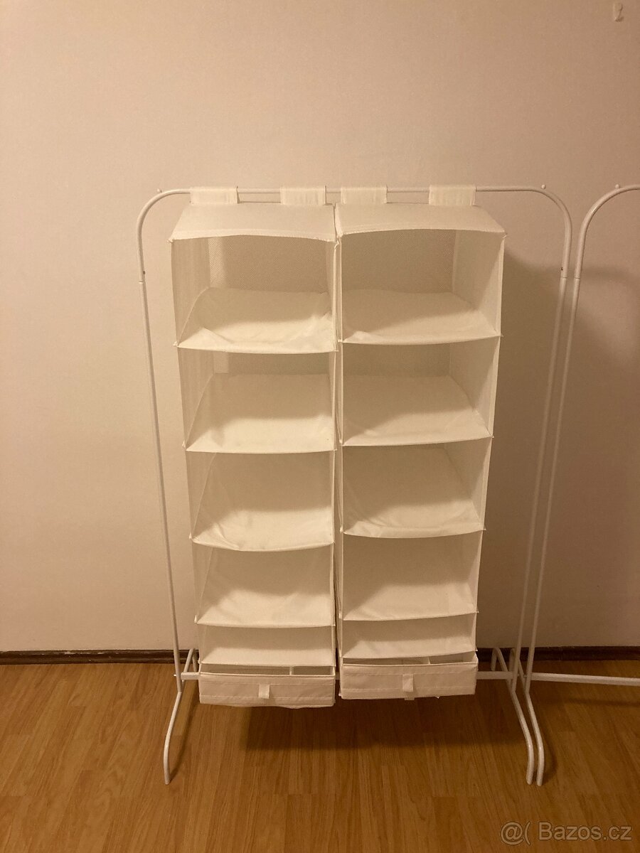 Šatní stojan + úložné díly IKEA
