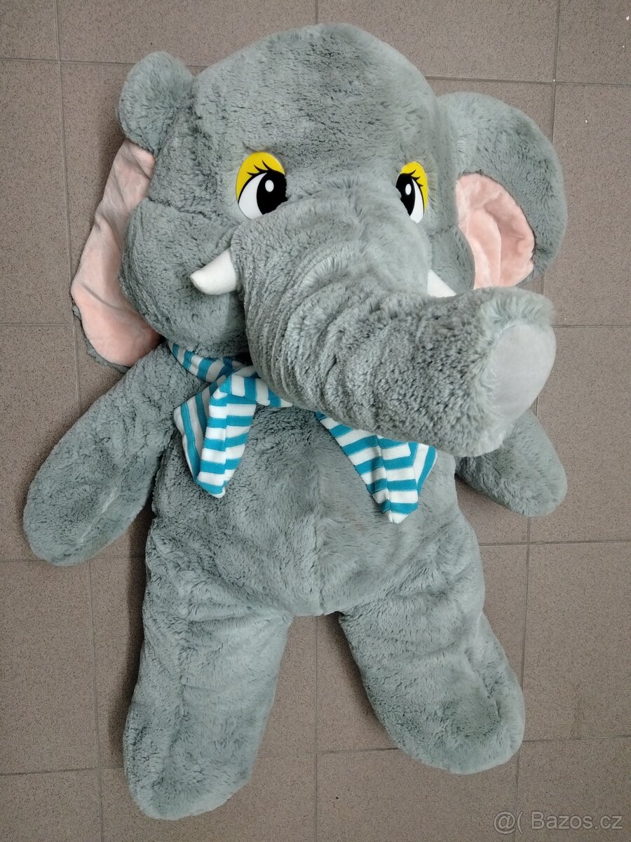 Velký plyšový slon 90cm