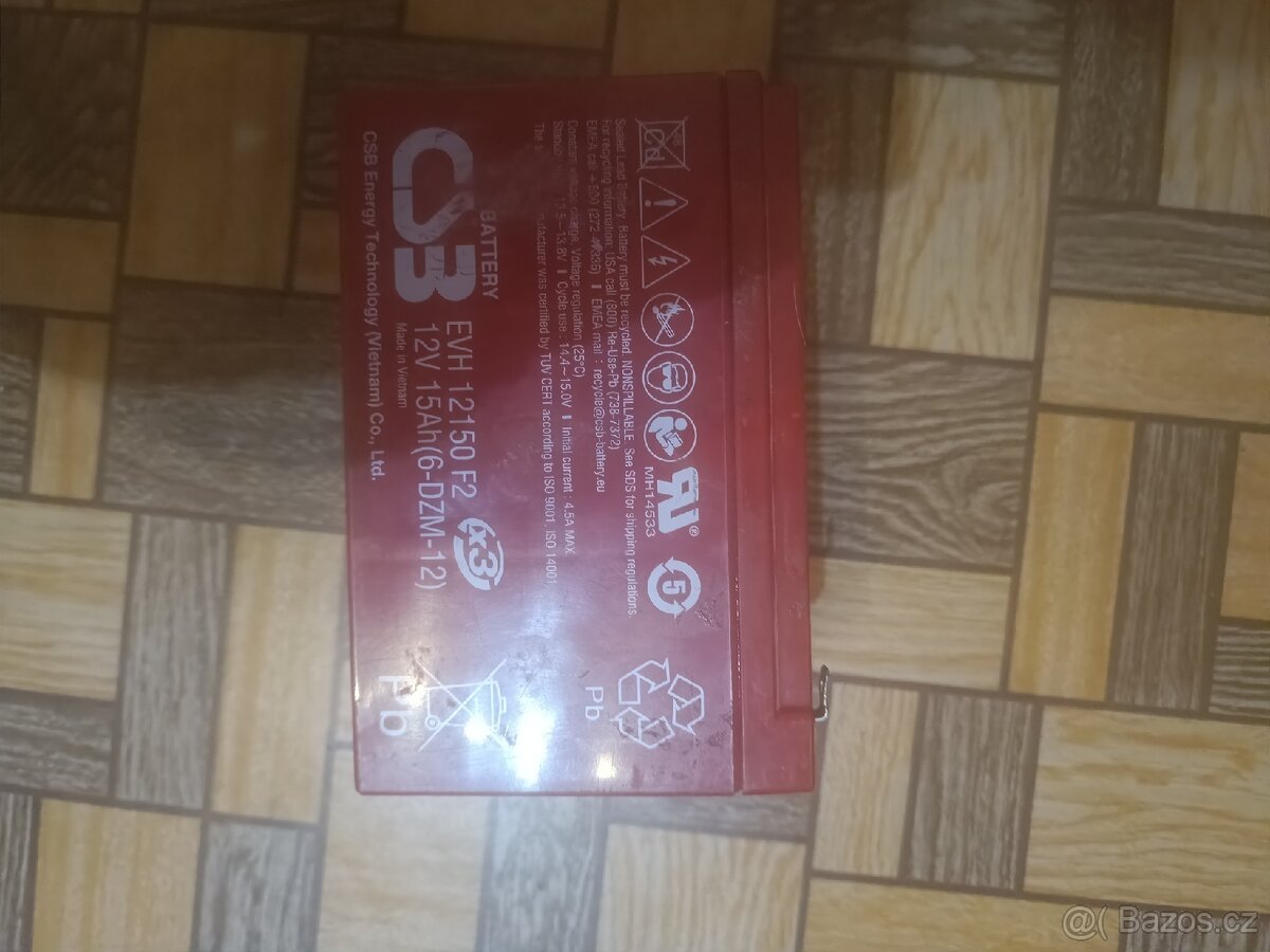 Záložní akumulátor CSB EVH12150 F2 12V, 15Ah, 180A