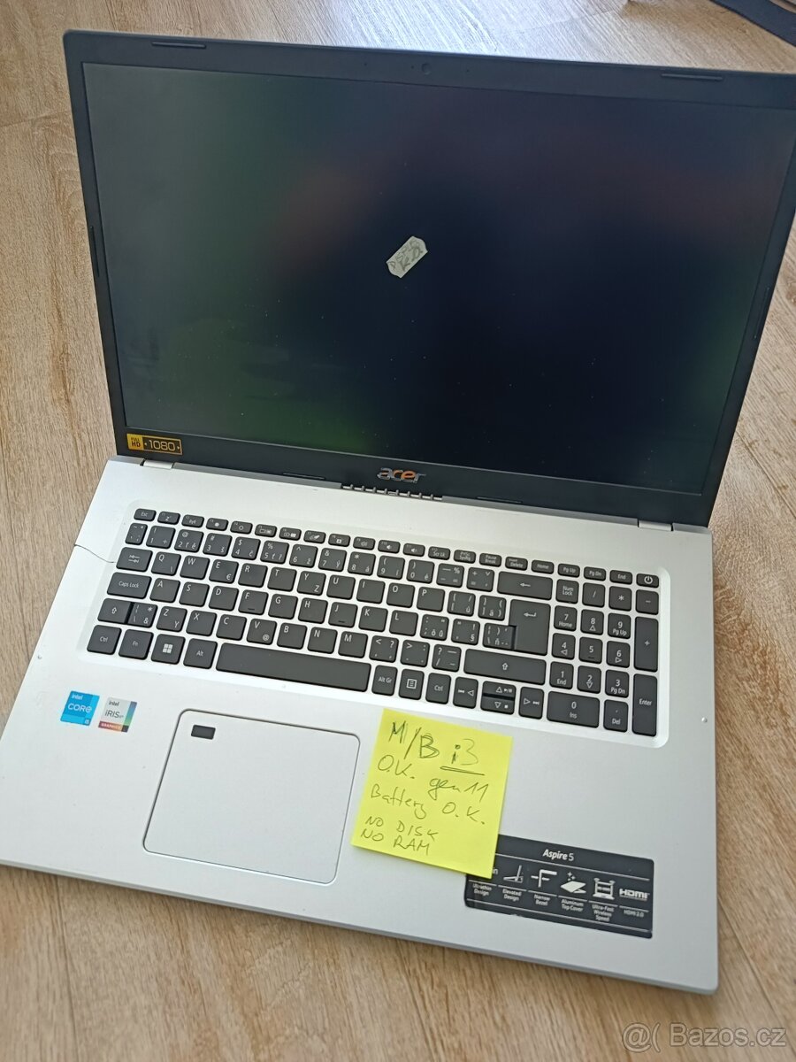 Acer Aspire 5 17" na náhradní díly (základní deska)