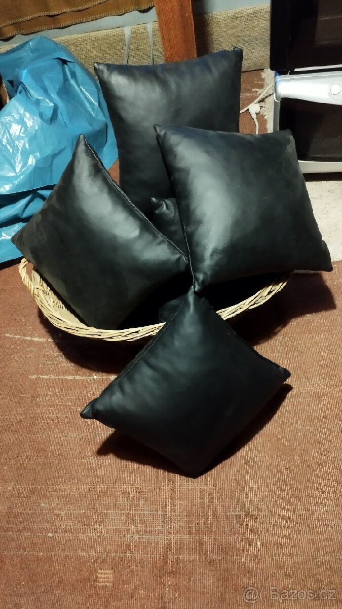 Koženkové polštářky 6ks - 35x35 cm (PIŠTE JEN SMS, PROSÍM)
