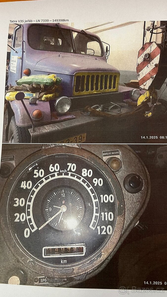 autojeřáb Praga V3S AD80