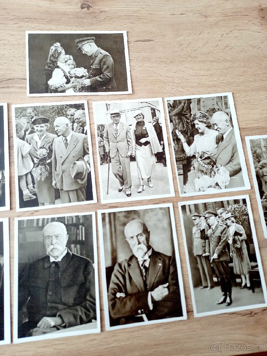 Sada pohlednic sbírka prezidenti Beneš Masaryk