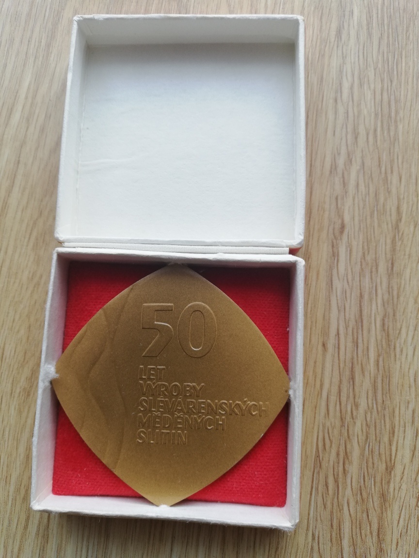 Pamětní medaile 50 let Kovohutě Velvary