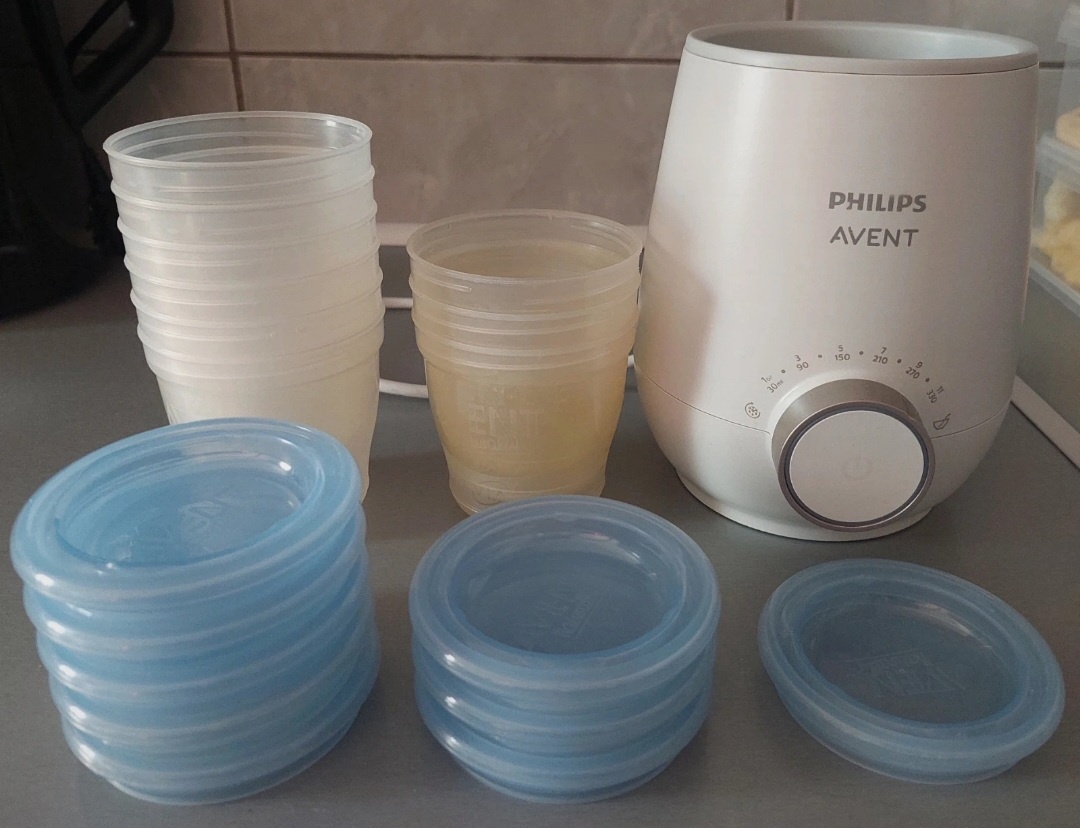 Philips Avent ohřívač + dózy na příkrmy,mléko