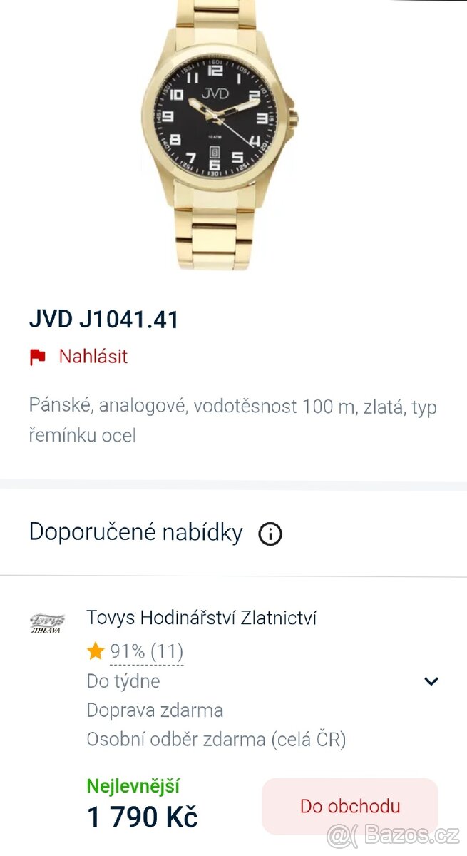 Nové Pánské hodinky 10ATM 100m vodotěsné