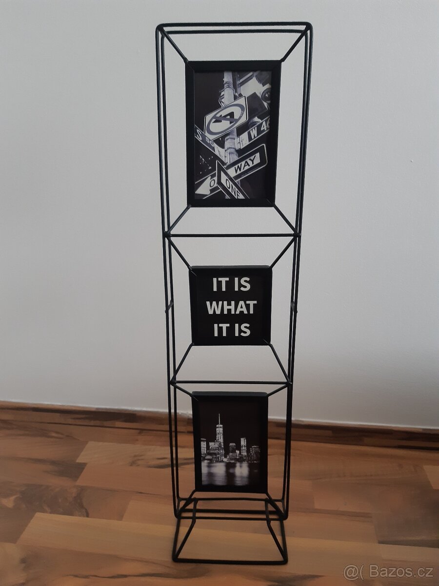 Kovový designový fotorámeček, stojící