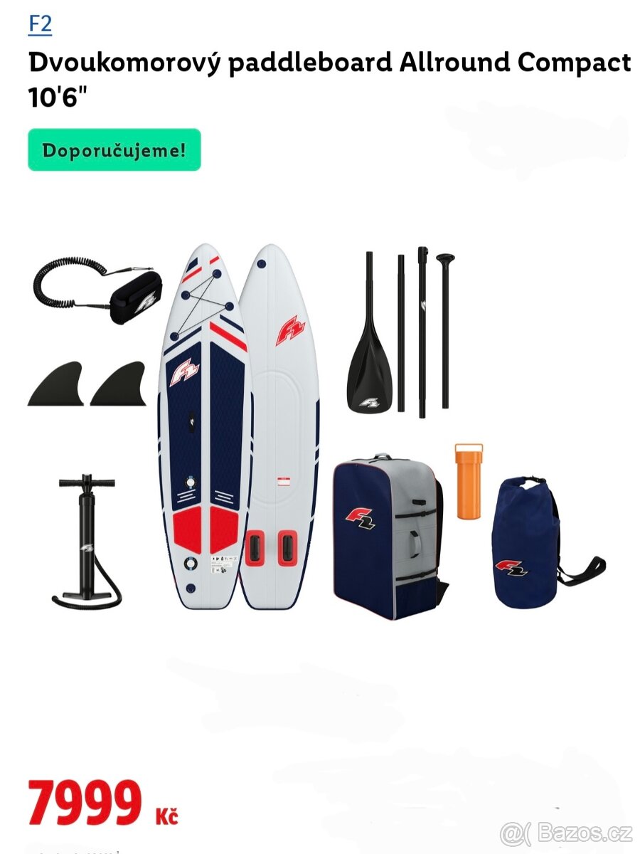 Nový paddleboard F2 Allround Compact 10'6" - záruka 3 roky