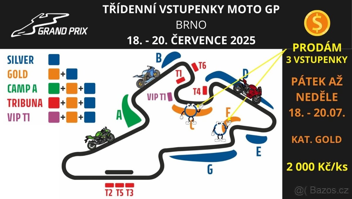 Vstupenky MOTO GP BRNO - kategorie GOLD