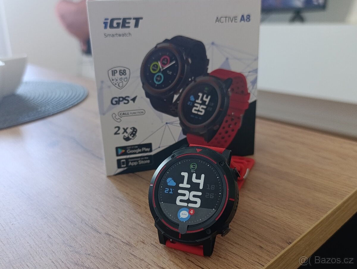 Smartwatch IGET Active A8 Red/Black