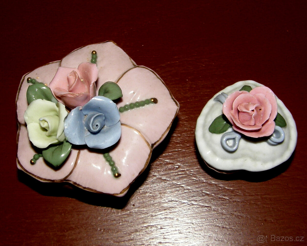 Dóza, dózička, šperkovnice malá porcelán - 2 typy