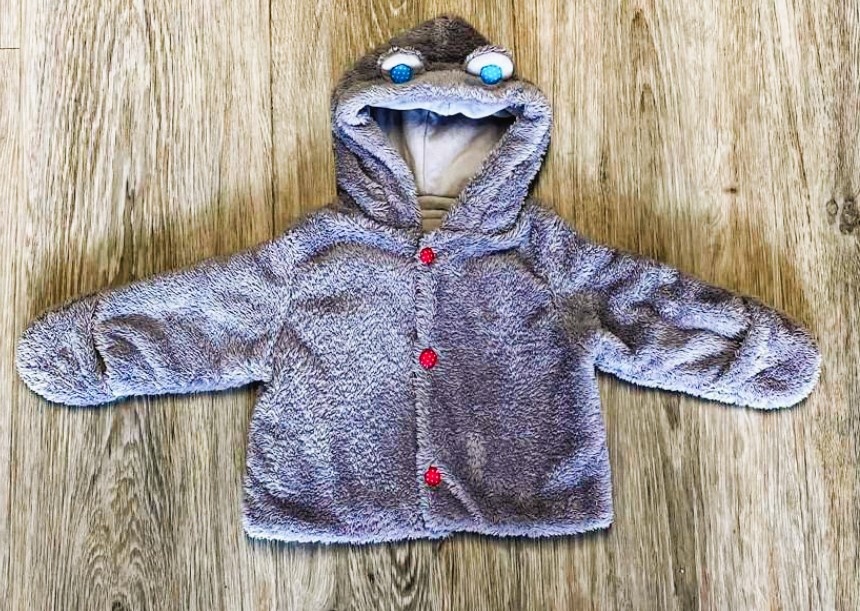 Zimní teplý šedý kabátek vzor me to you, vel. 68