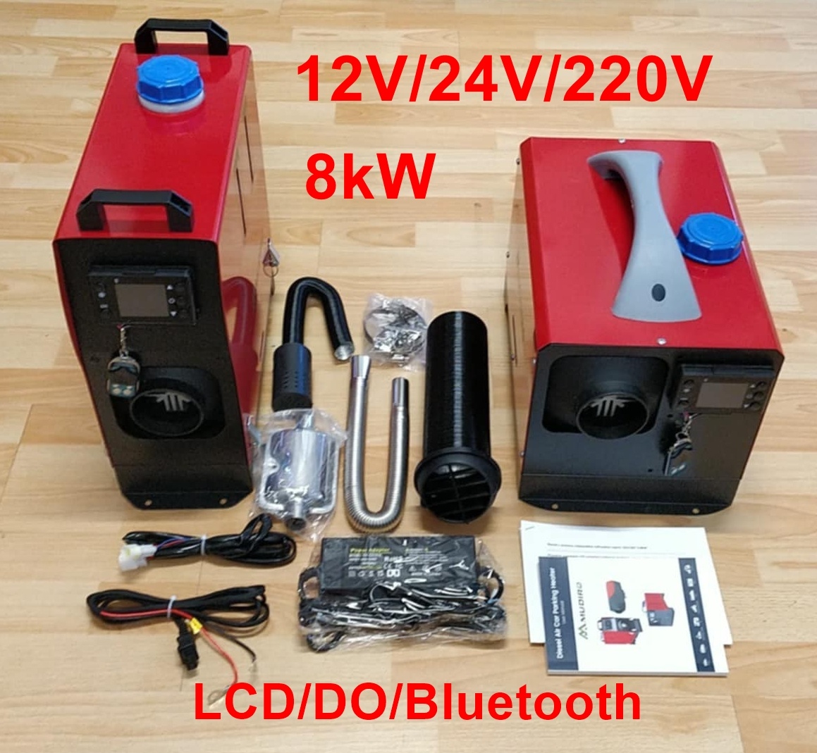 Naftové topení s LCD, DO, Bluetooth 8kW 12/24/220V CZ návod