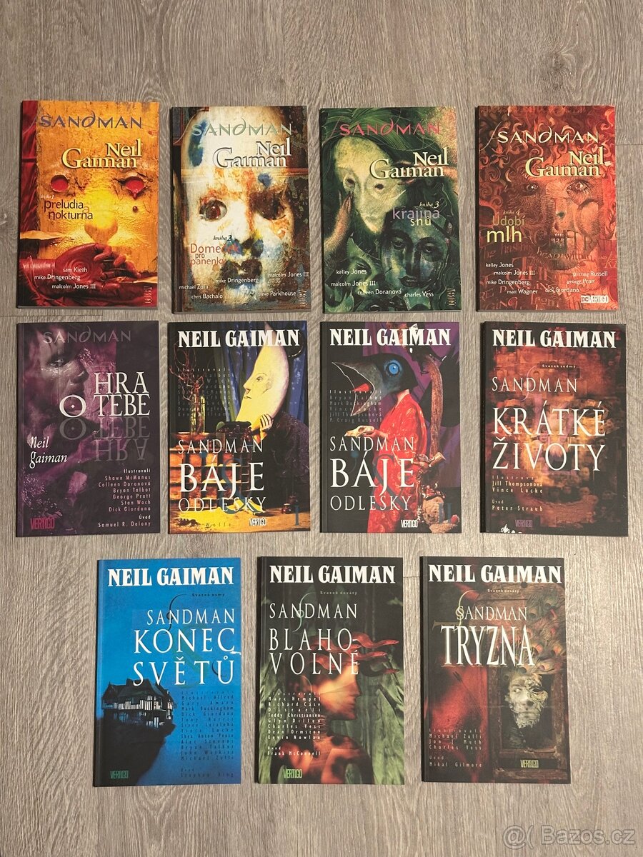 Sandman 1–10 (kompletní série, 11 svazků) – perfektní stav