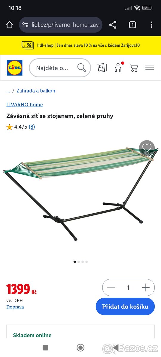 Rám houpací sítě, včetně sítě