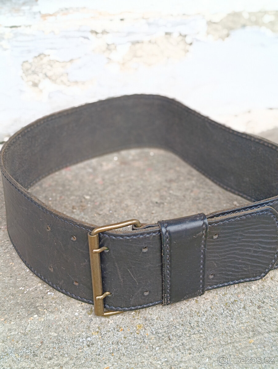 kožený ŘEMEN široký 7,5 cm