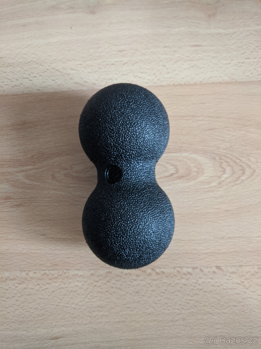 Černý masážní dvojválec (duoball), 16 cm