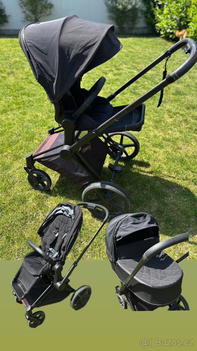 Cybex Priam Platinum – kočárek, korbicka, 2 pláštěnky