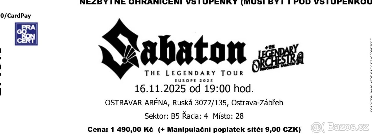 Koncert Sabaton Ostrava