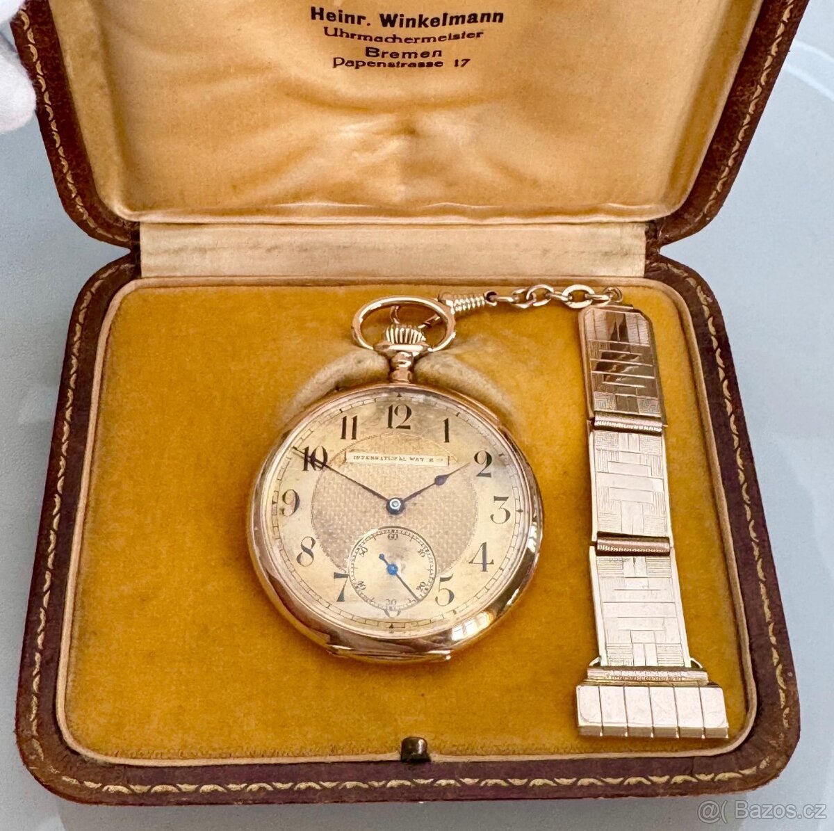 VZÁCNÉ 14K ZLATÉ PÁNSKÉ KAPESNÍ HODINKY IWC SCHAFFHAUSEN