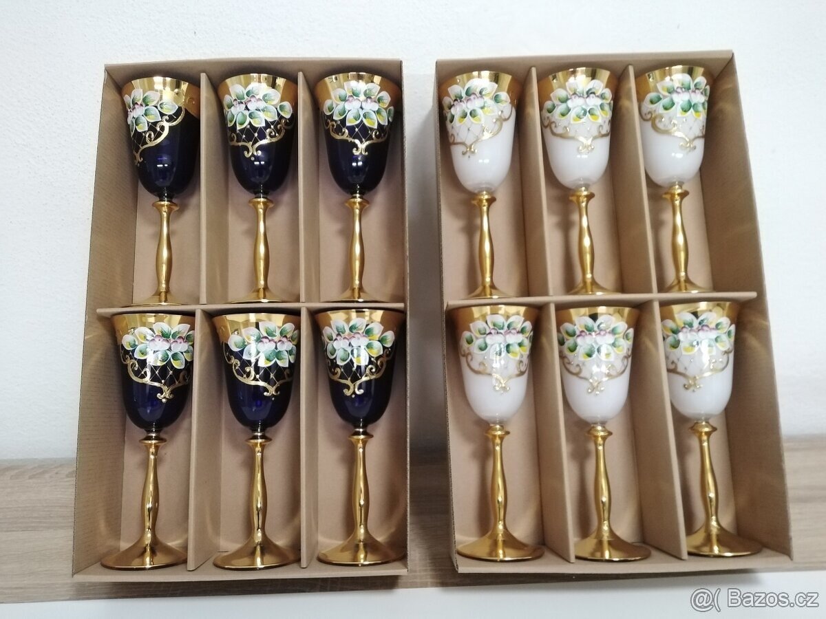 Sklenice na vino opal, smalt 6 ks