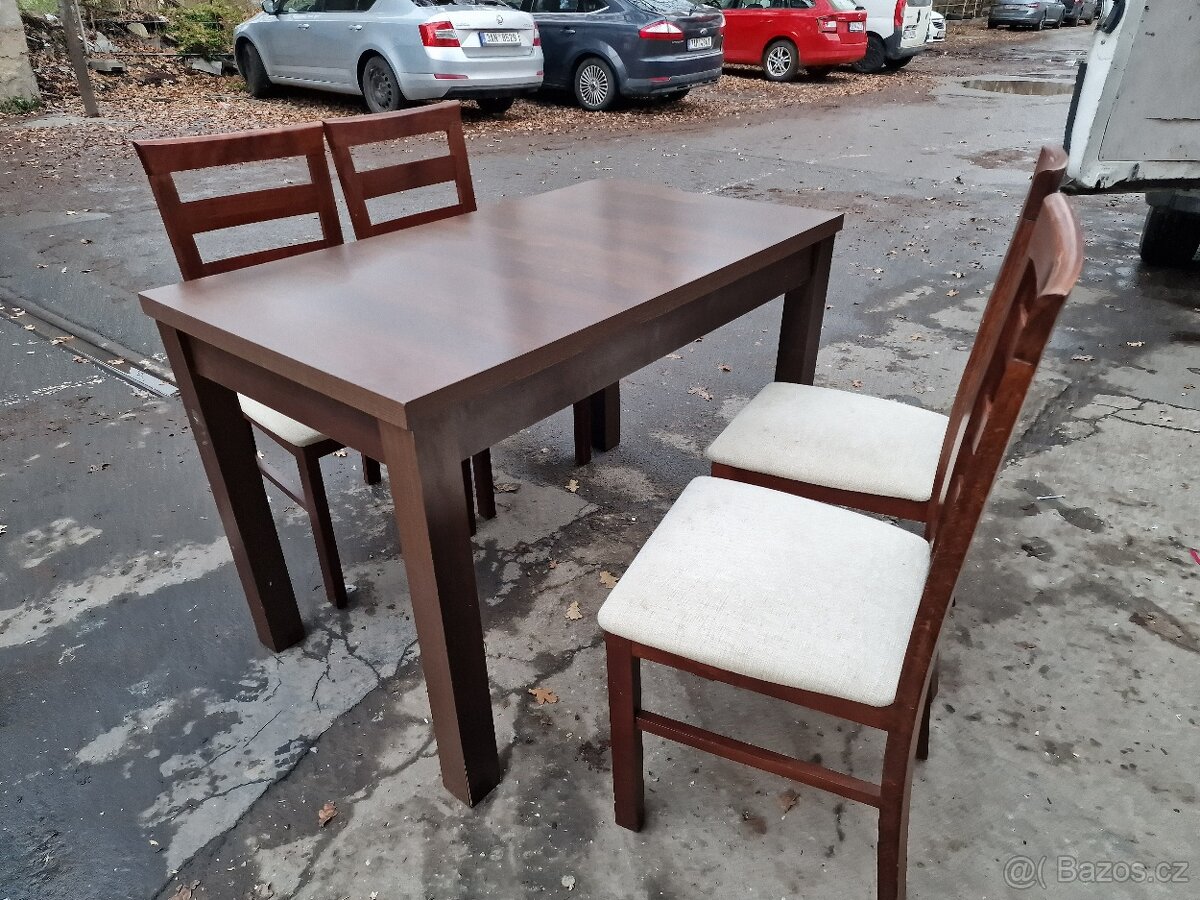 4x jídelní set+4x Židle 70x120 výška 77 cm