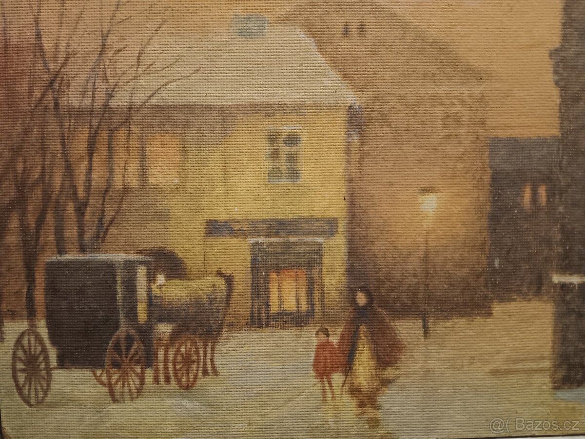 Obraz Zimní večer ve městě