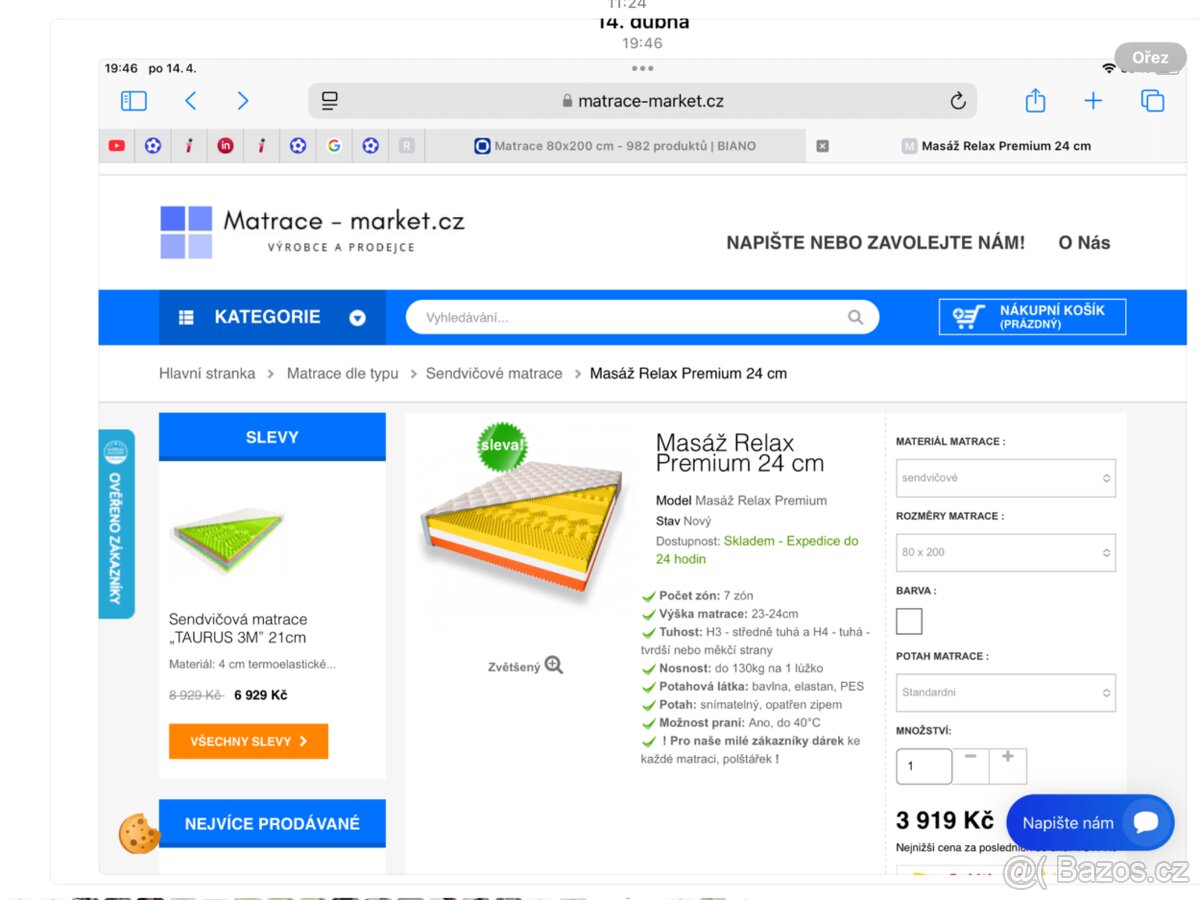 Matrace Masáž Relax Premium 24cm
