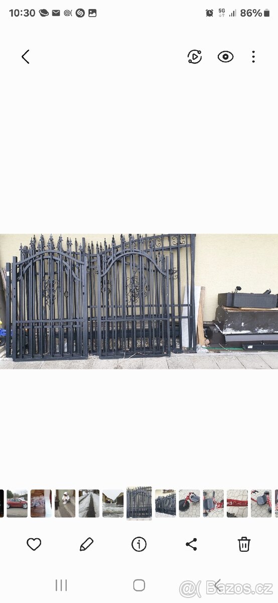 Pozinkovaná dvoukřídlá brána