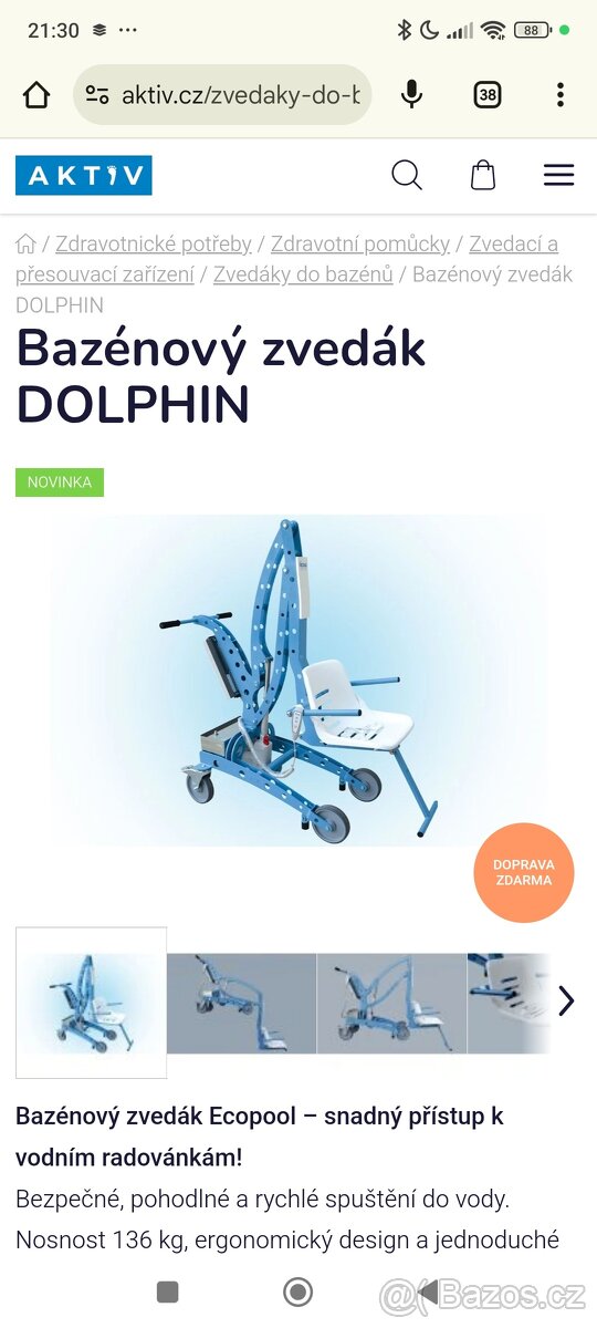 Bazénový zvedák Dolphin