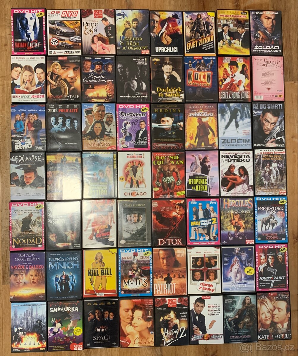 Sbírka DVD - 246 titulů + 80 plast. obalů