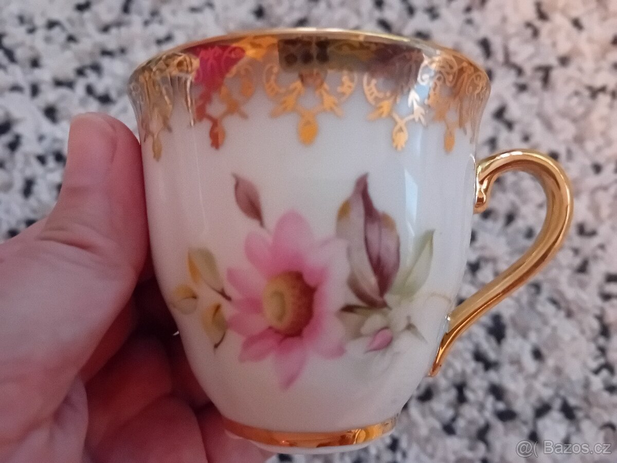 Vintage 2 malé hrnečky s talířky, originál balení