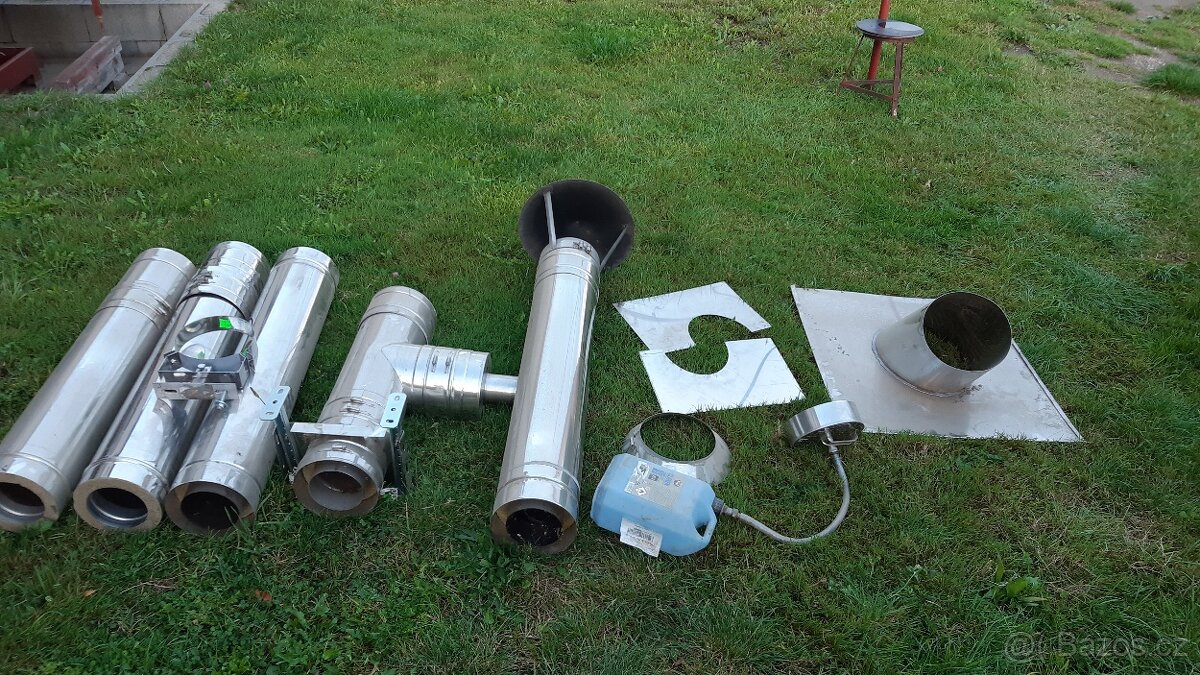 Komínová nerezová sestava pro peletová kamna 130mm