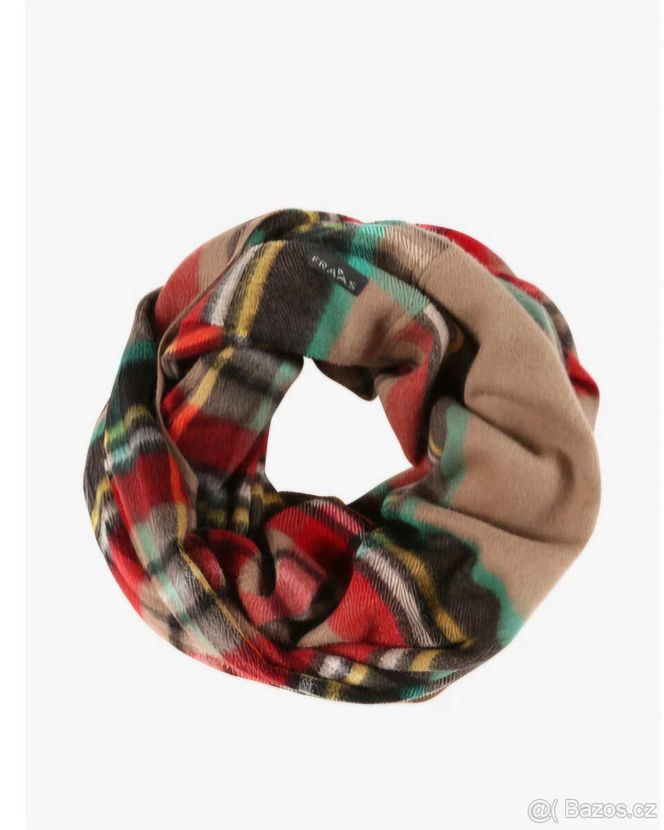 Nákrčník kulatá šála Fraas – 100 % vlna, tartan kostka