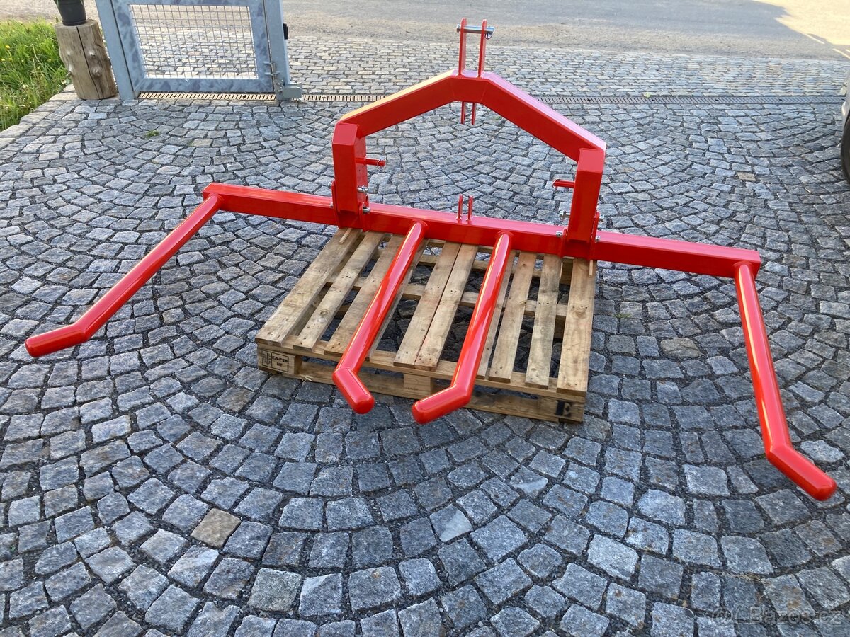 Nosič na 2 kulaté balíky/vidle na balíky/sklopný