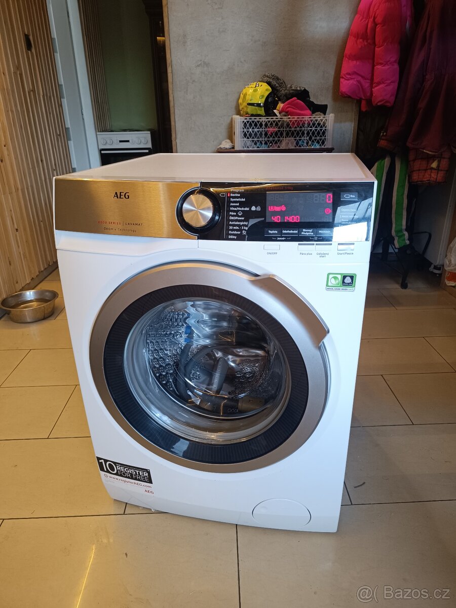 Parní pračka AEG na 9 kg prádla