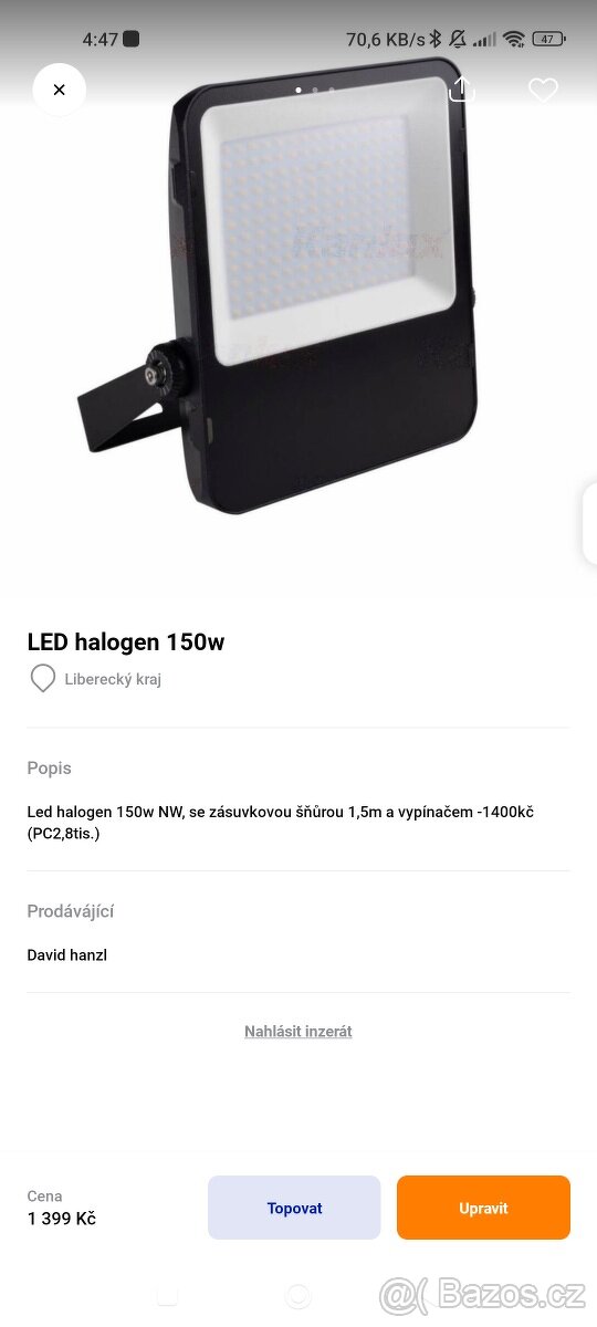 LED halogen 230v 5000k 150w