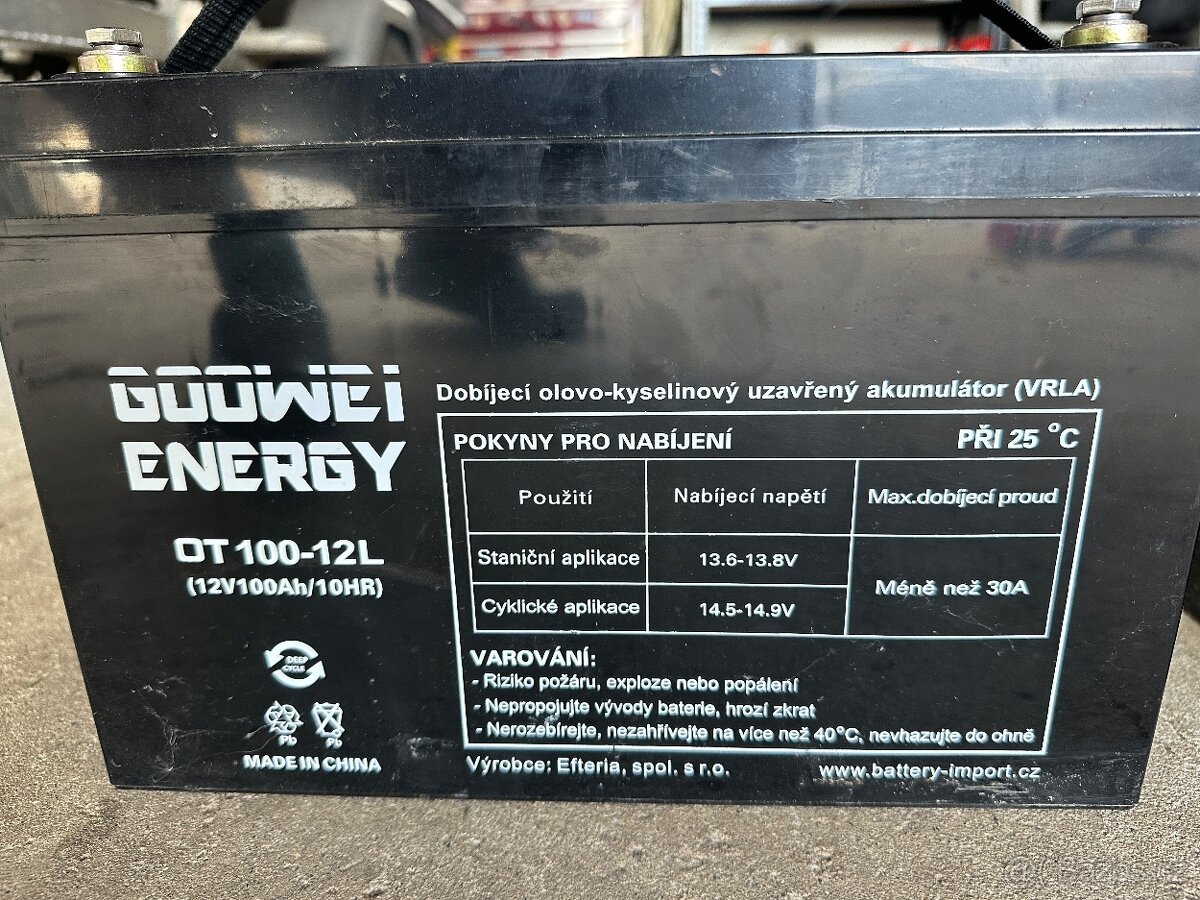 Gelové trakční baterie Goowei Energy 12v/100ah